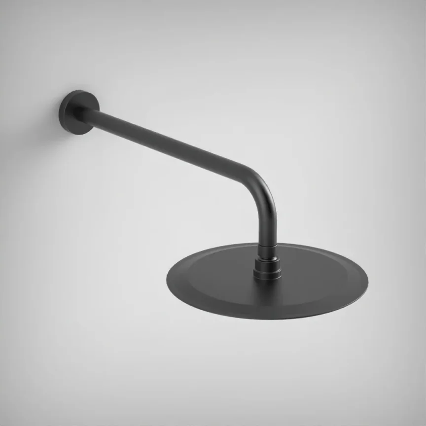 Ava Round 250mm Shower Head - Brushed Black detail view - Image 3