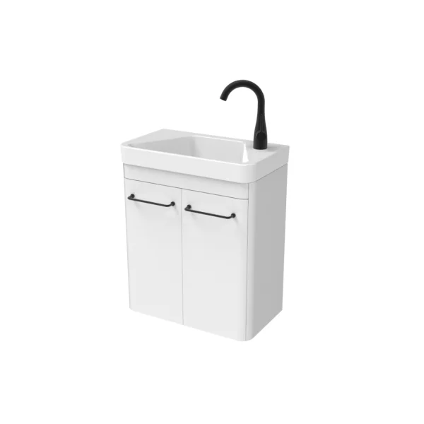 Saneux Hyde 50cm 2 Door Wall Mounted Unit - Matte White
