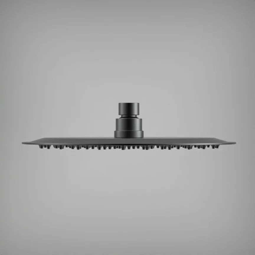 Ava Round 250mm Shower Head - Brushed Black detail view - Image 4