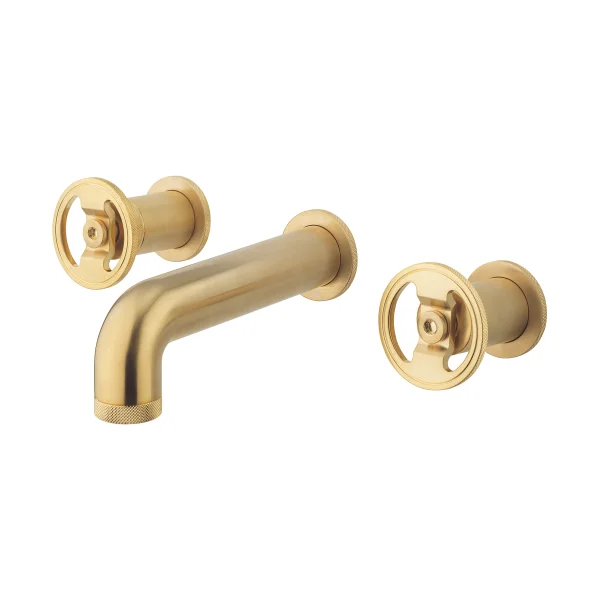 Crosswater Union Basin 3 Hole Set Wall Mounted Brushed Brass
