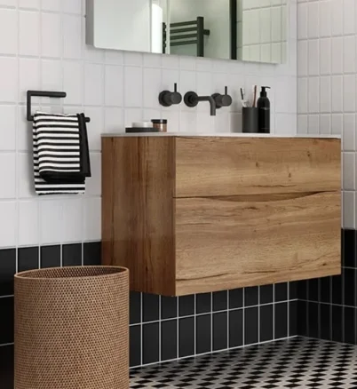 Crosswater Mpro Basin 3 Hole Set Wall Mounted Matt Black detail view - Image 4