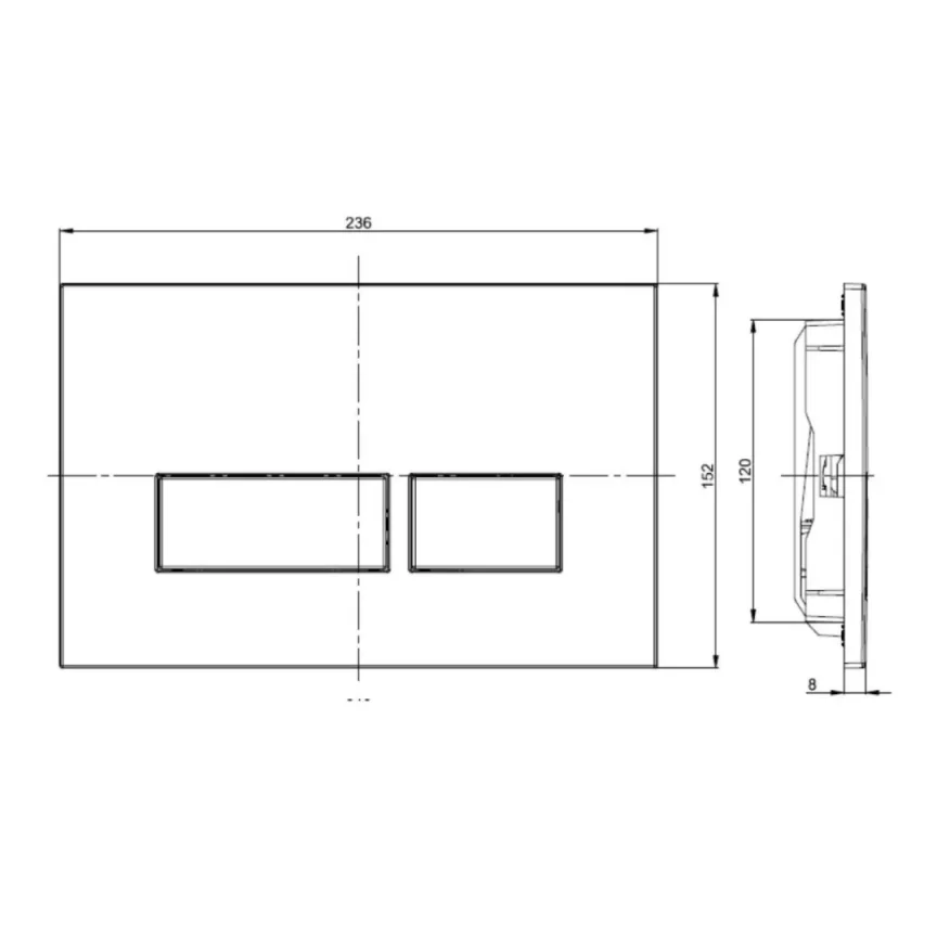 Crosswater Mpro Flush Plate Matt Black detail view - Image 6
