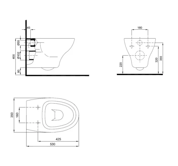 Crosswater Kai Wall Hung Toilet White detail view - Image 6