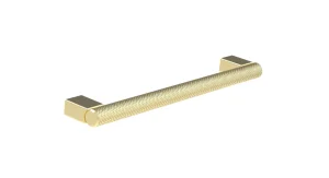 Saneux Madrid 186mm Knurled Handle - Stainless Steel Brushed Brass - 160mm Centres