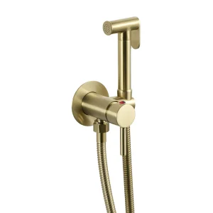 Just Taps Kono Single Lever Douche Set For Cold And Hot Operation Brushed Brass