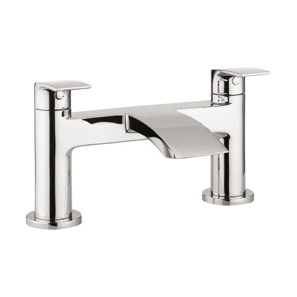 Crosswater Flow Bath Filler Dual Lever Deck Mounted Chrome