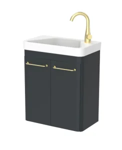 Saneux Hyde 50cm 2 Door Wall Mounted Unit - Matte Anthracite