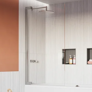 Crosswater Asura 8mm Hinged Bath Screen 900 Polished Stainless