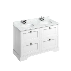 Burlington White Double Vanity Bowl Minerva Carrara