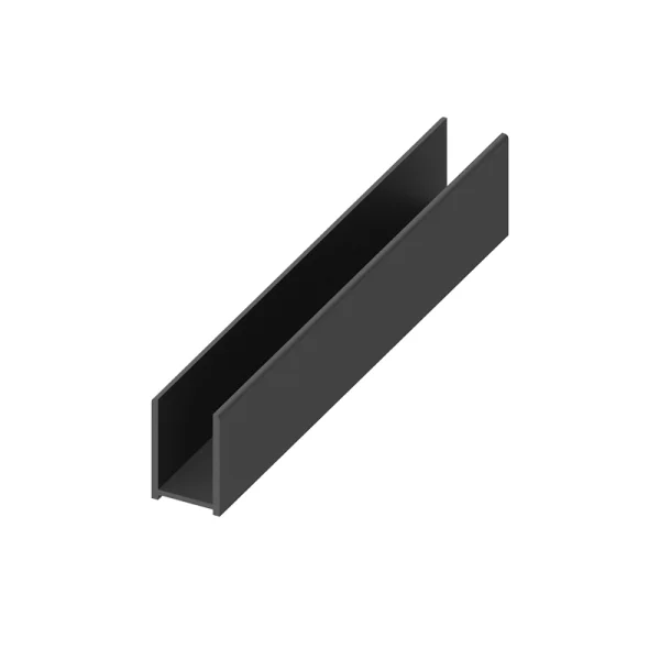 Abacus Glass Surface Channel -10mm Black - 2400mm