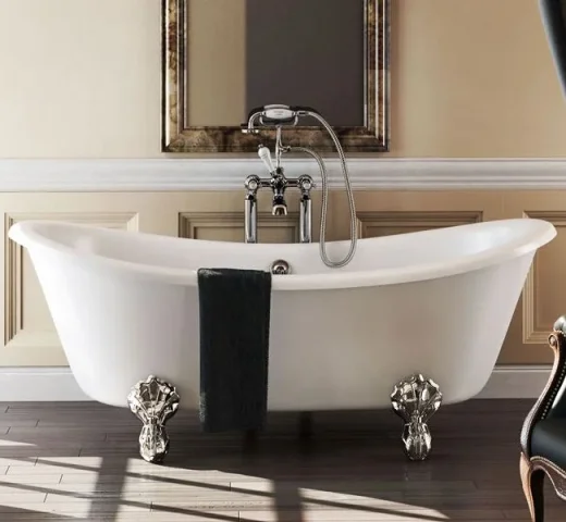 Burlington Clearwater 1640 X 700mm Bateau Bath detail view - Image 3