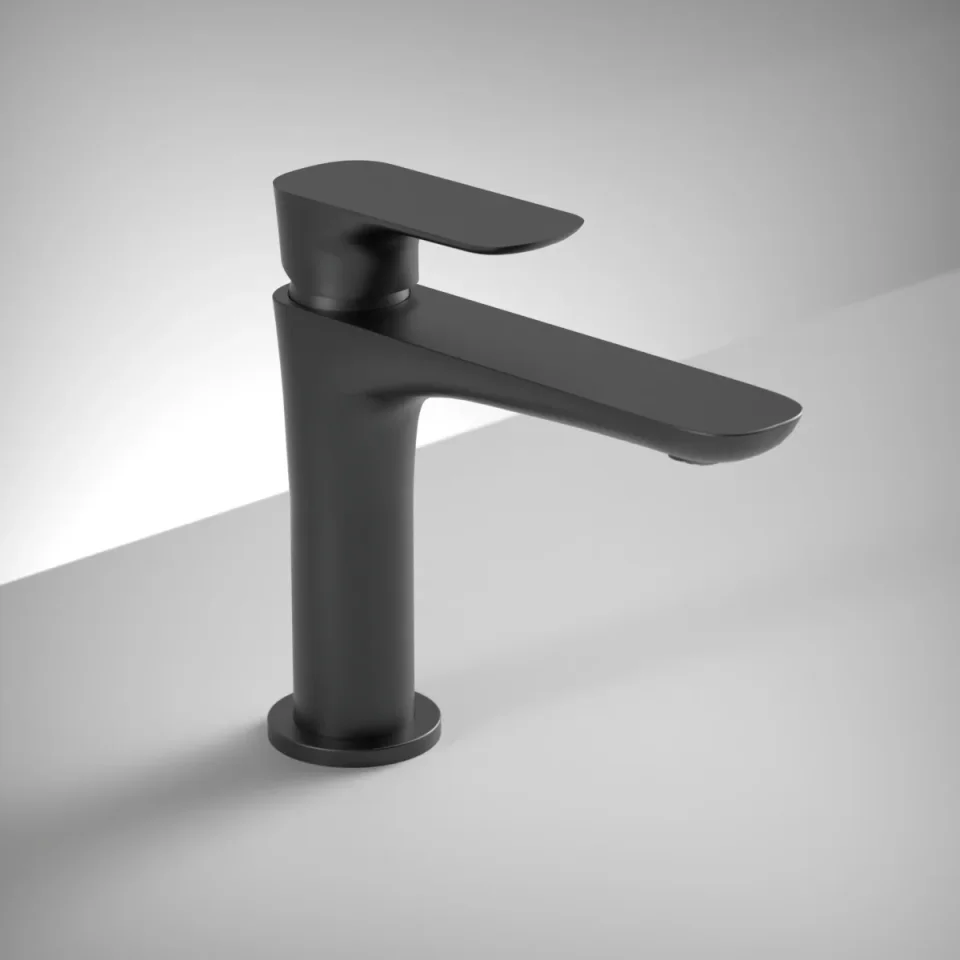 Ava Purity Deck Mounted Basin Mixer Monobloc - Brushed Black product image - Image 1