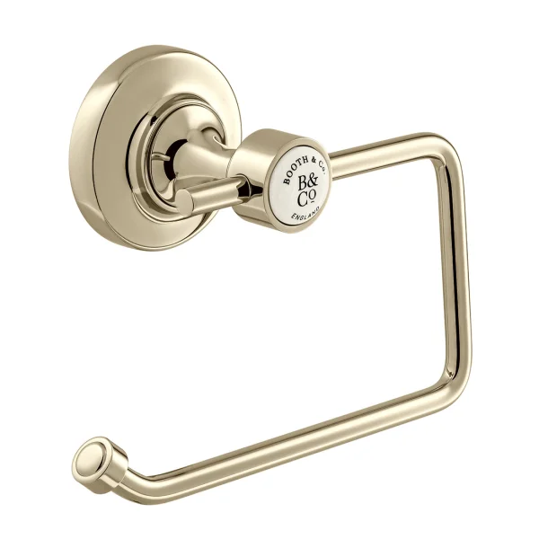 Booth & Co. Paper Holder Bright Nickel & Crackled White