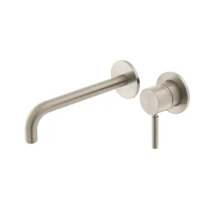 Vado Individual Origins Slimline 2 Hole Wall Mounted Single Lever Basin Mixer With 180mm Spout Brushed Nickel