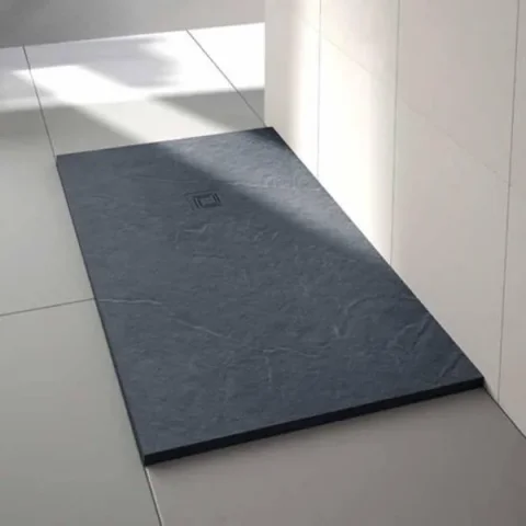 Merlyn Truestone Rectangle Tray Graphite Slate Black 1200 X 900mm detail view - Image 4