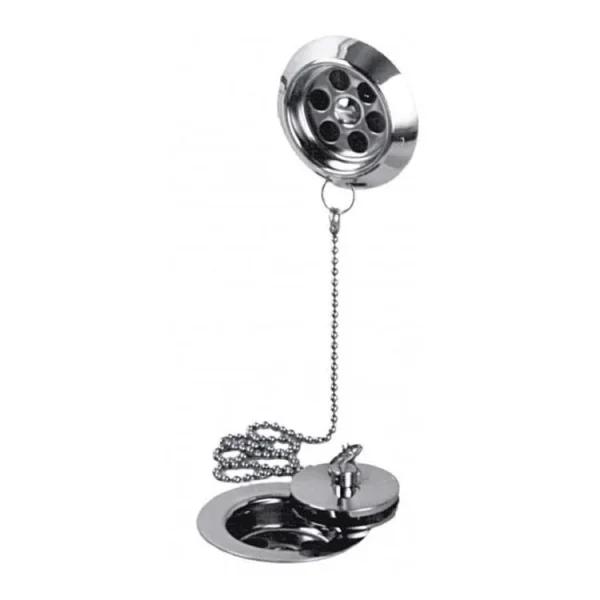 Booth & Co. Stowaway Bath Waste Metal Plug And Chain 1.1/2" Chrome & product image - Image 1