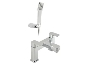 Vado Phase 2 Hole Bath Shower Mixer Single Lever Deck Mounted With Shower Kit Chrome