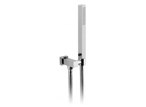 Vado Mix Single Function Mini Shower Kit With 150cm Shower Hose And Bracket With Integrated Outlet Chrome detail view - Image 2