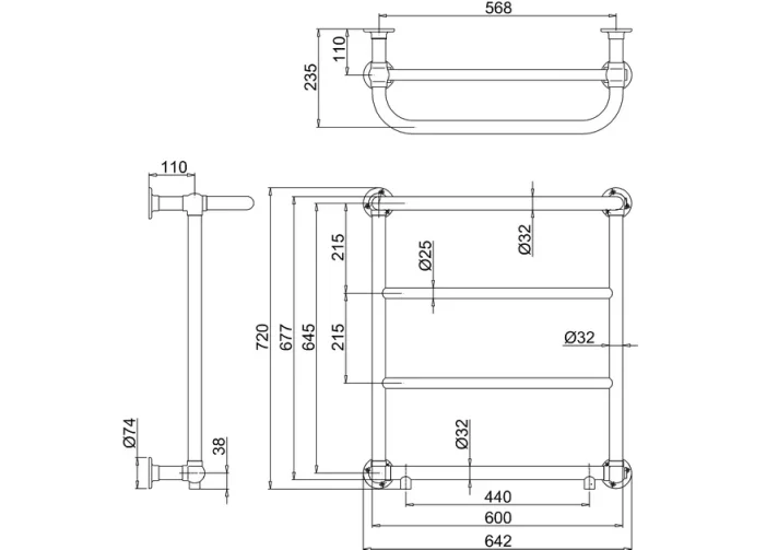 Burlingtoncleaver Radiator Chrome technical drawing - Image 3
