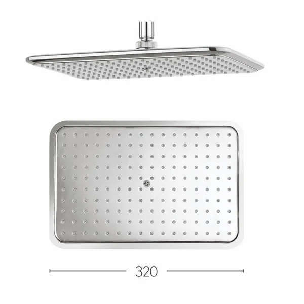 Crosswater Essence Fixed Head 320x210mm Chrome