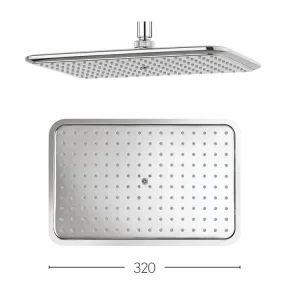 Crosswater Essence Fixed Head 320x210mm Chrome