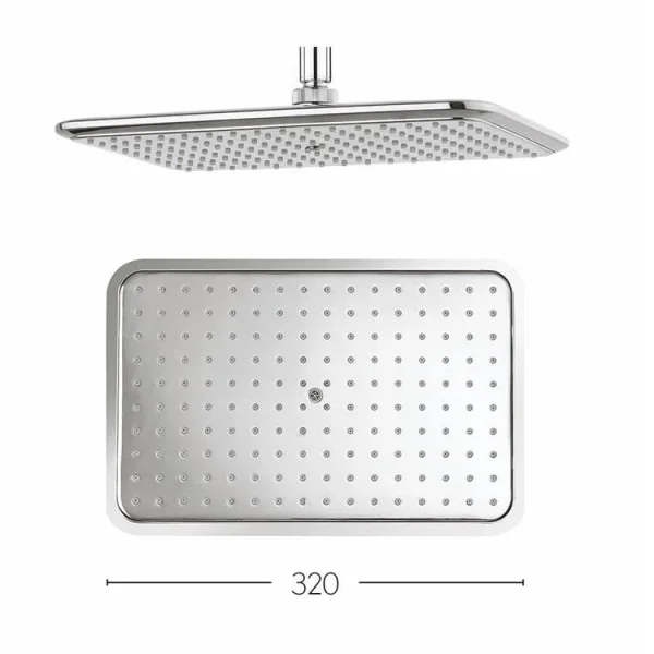 Crosswater Essence Fixed Head 320x210mm Chrome product image - Image 1