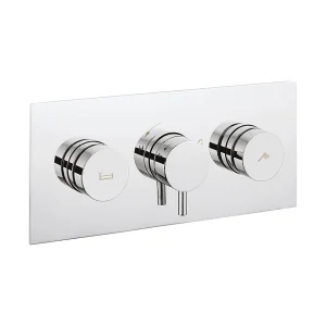 Crosswater Dial Kai Lever Thermostatic Bath Valve With 2 Way Diverter Chrome