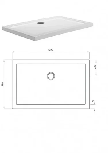 Crosswater Rectangular Shower Tray 760 X 1200 product image - Image 1