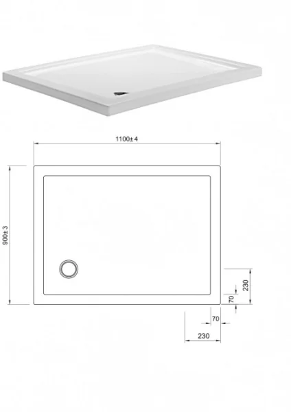Crosswater Rectangular Shower Tray 900x1100