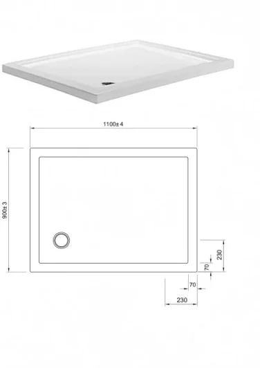 Crosswater Rectangular Shower Tray 900x1100 product image - Image 1