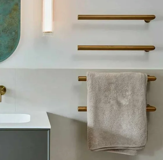 Thermosphere 12v Heated Towel Bar Single Round 500mm Brushed Stainless product image - Image 1