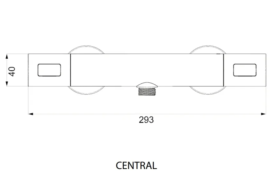 Crosswater Exposed Thermostatic Shower Mixer Chrome technical drawing - Image 2