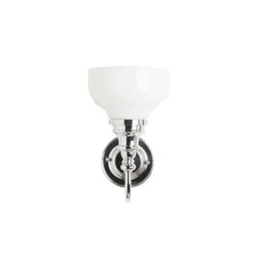 Burlington Ornate Base, Frosted Cup Glass Shade - Chrome