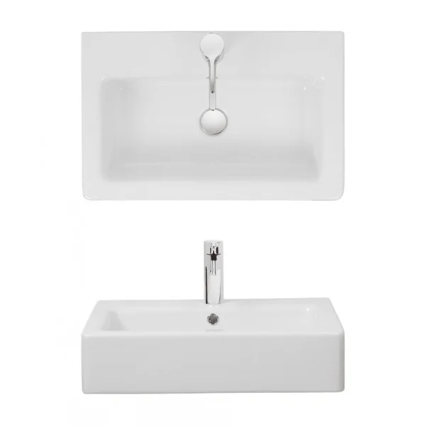 Crosswater Air Wall Mounted Basin 600 With Overflow White