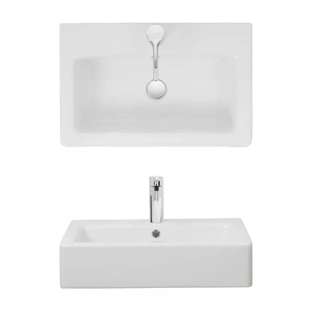 Crosswater Air Wall Mounted Basin 600 With Overflow White product image - Image 1