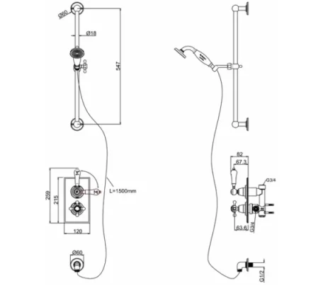 Burlington Single Outlet Conceal Shower Valve Chrome detail view - Image 2