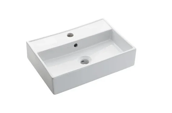 Crosswater Turin Wall Mounted Basin 500 With Overflow White detail view - Image 2