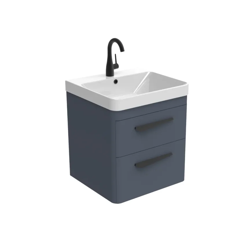 Saneux Hyde 50cm 2 Drawer Wall Mounted Unit - Matte Fiord product image - Image 1