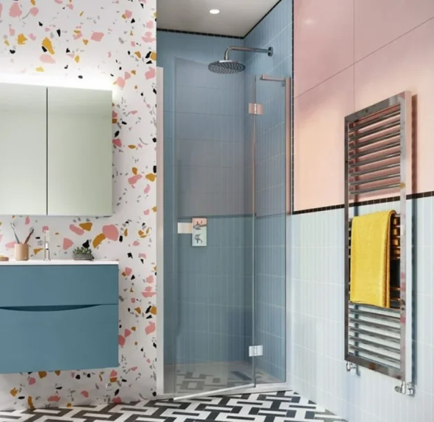 Crosswater Design 8 Hinged Door 1000 Silver product image - Image 1