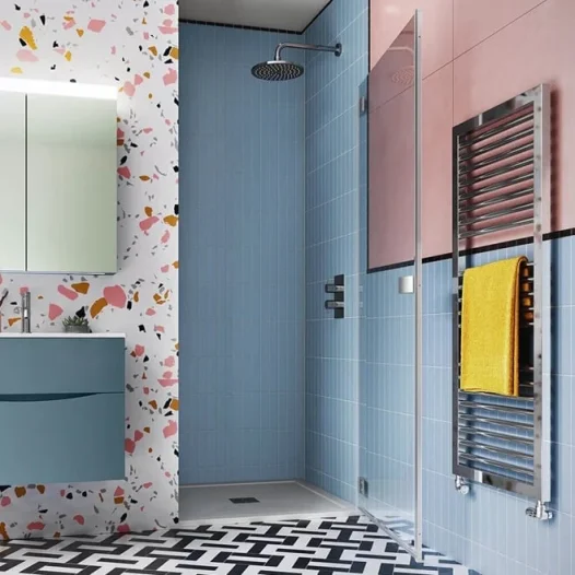 Crosswater Design 8 Hinged Door 1000 Silver detail view - Image 2