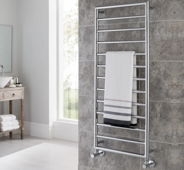 Vogue Smooth Towel Radiator Heating Only - Chrome 1200X500