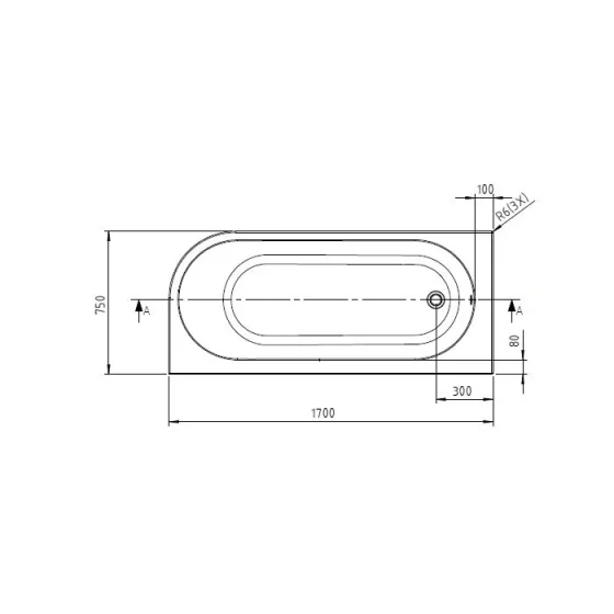 Bc Designs Ancorner 1700 X 750 Left Handed White detail view - Image 1