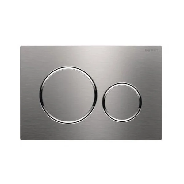 Geberit Sigma20 Stainless Steel Round Flush Plate For Dual Flush - Brushed With Polished Detail