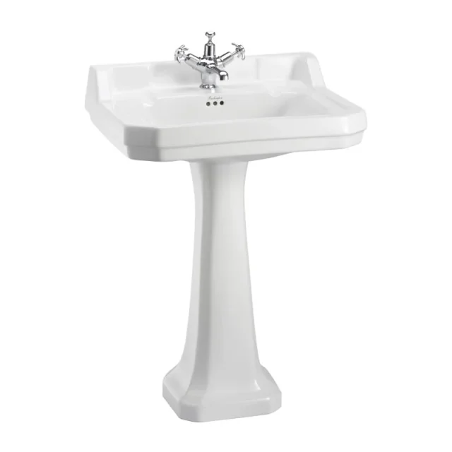 Burlington Edwardian 610 1TH Basin and Standard Pedestal product image - Image 1
