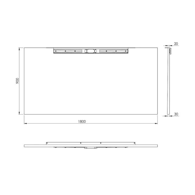 Abacus Elements Infinity Tray Kit 1800x900 Offset technical drawing - Image 2