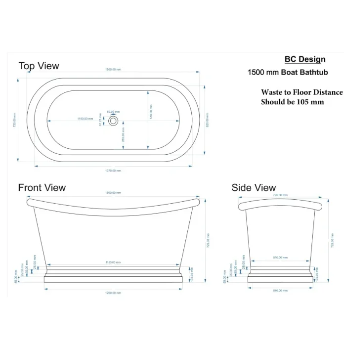 Bc Designs 1500 Copper Bath Copper/verdigris detail view - Image 2