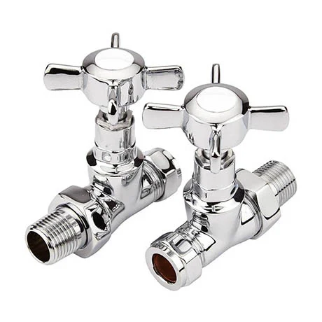 Reina Bronte Traditional Straight Towel Rail Valves