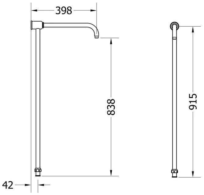 Crosswater Belgravia Thermo Shower Valve With 8" Fixed Head Chrome technical drawing - Image 3