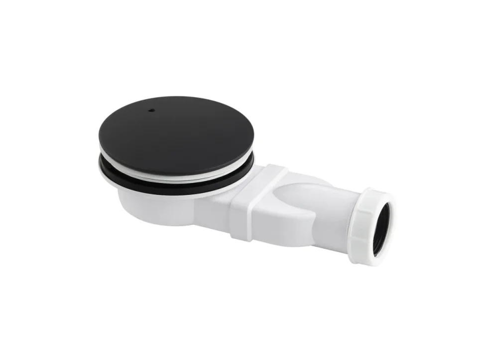 Just Taps Vos Slim Shower Waste Matt Black product image - Image 1