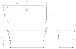 Bc Designs Magnus Bath 1680 X 750 (no Waste) Gloss White